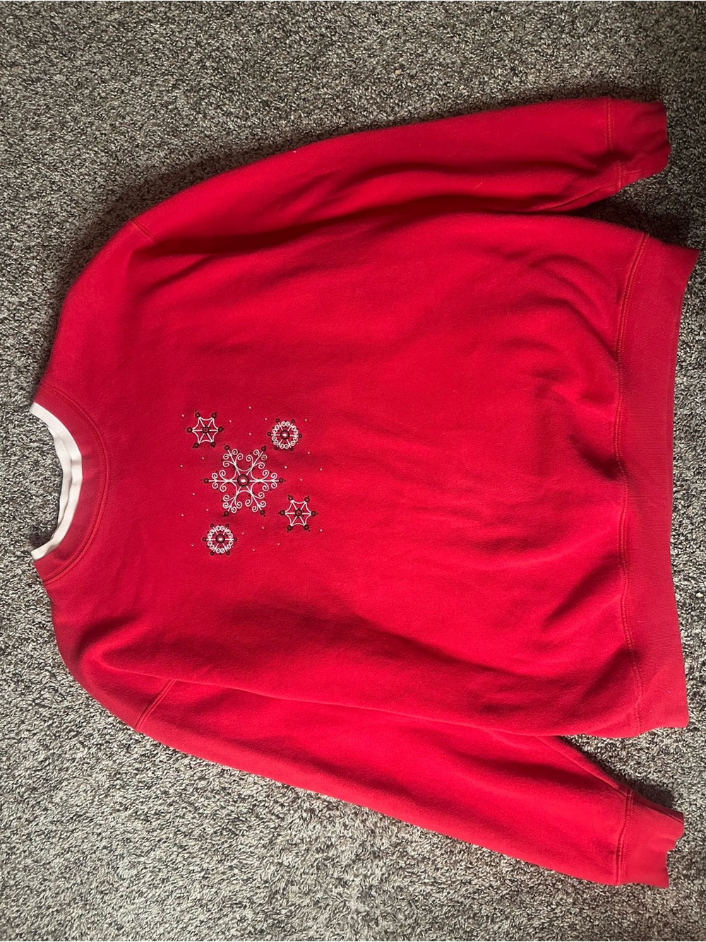 Vintage Gymboree Red Crewneck Sweatshirt with Snowflake Embellishments